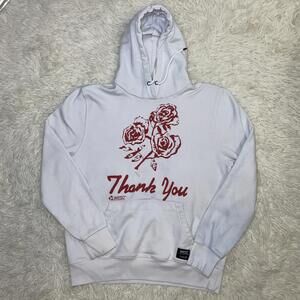 WEZC 90's Mike Thank You Pullover Hoodie Men's White Hoodie Unisex M *Flaw*